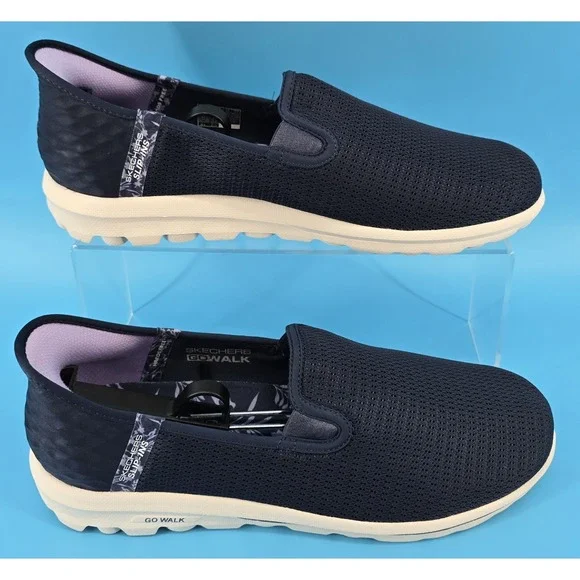 Skechers Slip-ins GOwalk Women's Comfort Shoes Sz 12 Navy Travel Washable Light - Picture 2 of 8